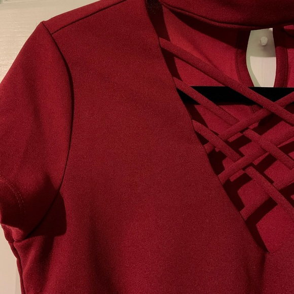 Wine Red Formal Dress - Picture 3 of 5